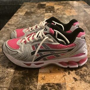 ASICS Women's Pink and Gray Sneakers